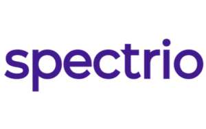 The image shows the logo for Spectrio. The text "spectrio" is written in lowercase letters using a bold, purple font against a transparent background.