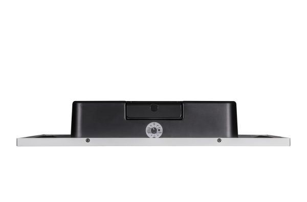 Bottom view of the JBL LCT 81C/T Ceiling Tile Speaker, featuring a black rectangular component in the center and a circular knob at the base.